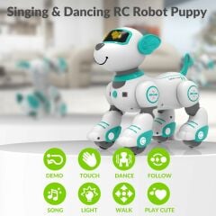 STEMTRON Programlanabilir Uzaktan Kumandalı Robot Köpek - Turkuaz