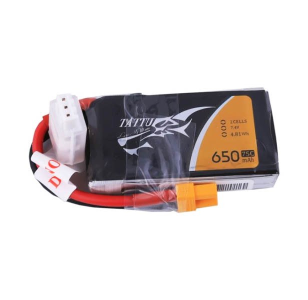 Gens Tattu 7.4v 650mah 75C 2S LiPo (XT30)