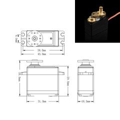 PowerHD HD-1250MG Bakır Dişli Analog Servo Motor. RC Mini Servo (Tork:3.5kg.cm)