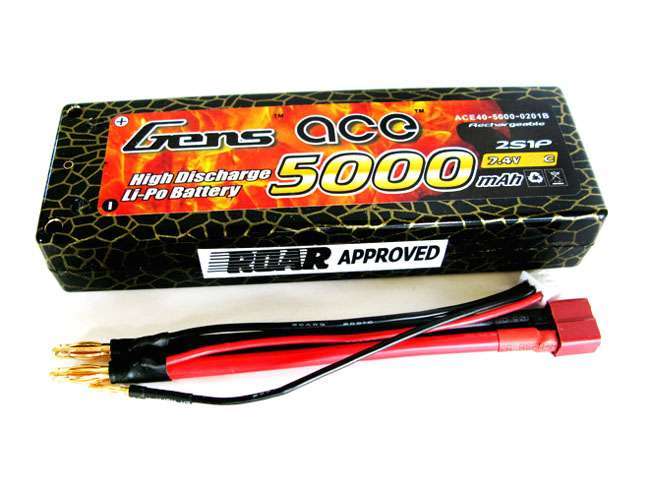 Gens 7.4v 5000mah 50C 2S LiPo (Hardcase)