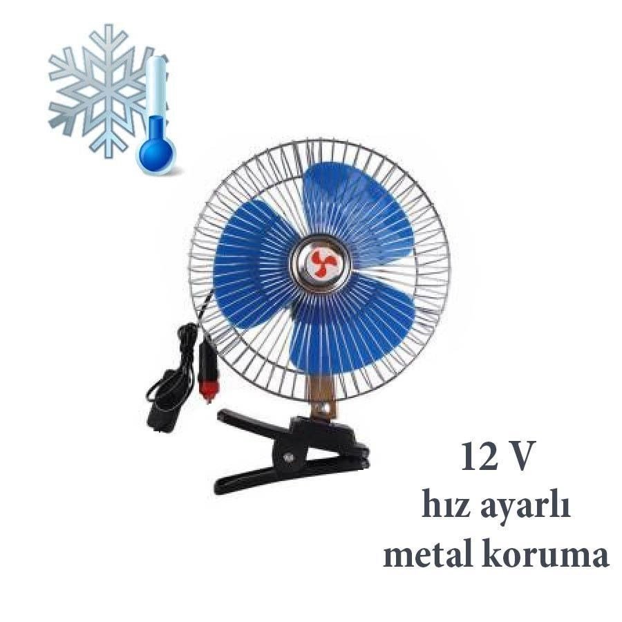 Vantilatör Araç İçi Hız Ayarlı Mandallı 12V