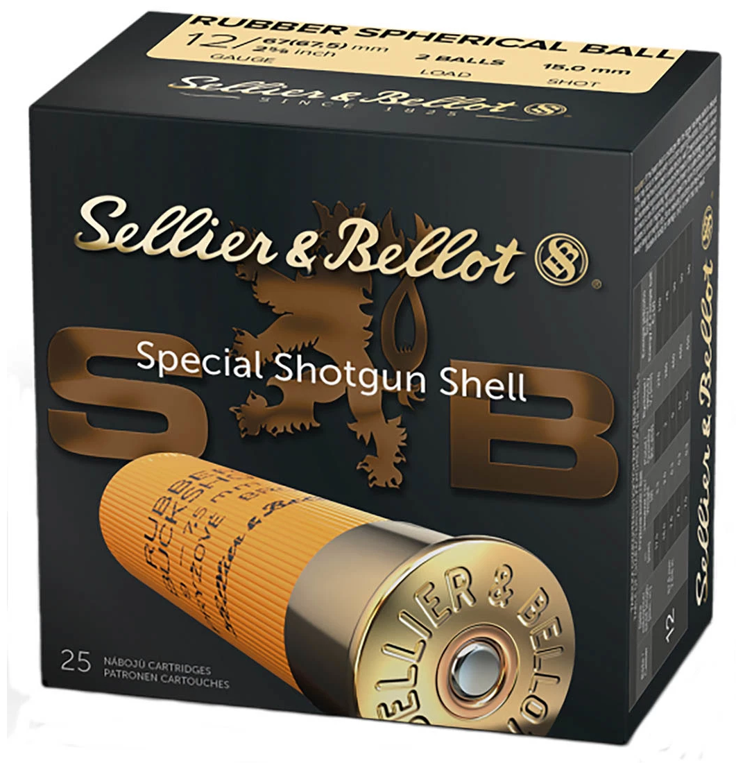 SELLIER & BELLOT RUBBER DEFENCE 9 PELLETS BUCKSHOT - 12 CAL.