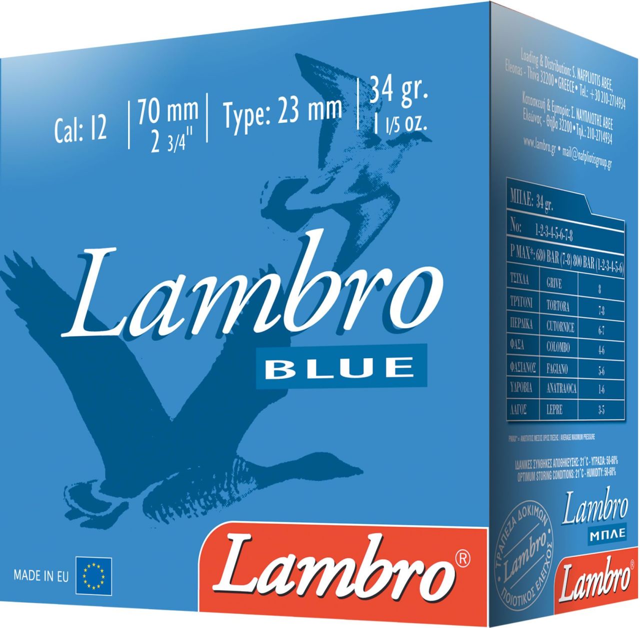 LAMBRO BLUE 34 GR. AV FİŞEĞİ - 12 CAL.