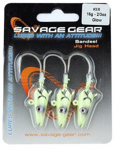 Savage gear Sandeel Jig Head 16g 3/0 - 3 Adet Glow