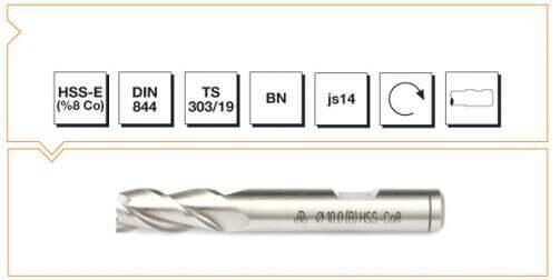 MAKİNA TAKIM HSSE DIN 844/BN PARMAK FREZE 18MM KISA