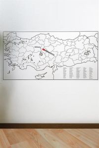Yazılabilir Türkiye Haritası Manyetik Duvar Stickerı 110 x 56 cm-Sihirli Kağıt