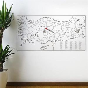 Yazılabilir Türkiye Haritası Manyetik Duvar Stickerı 110 x 56 cm-Sihirli Kağıt