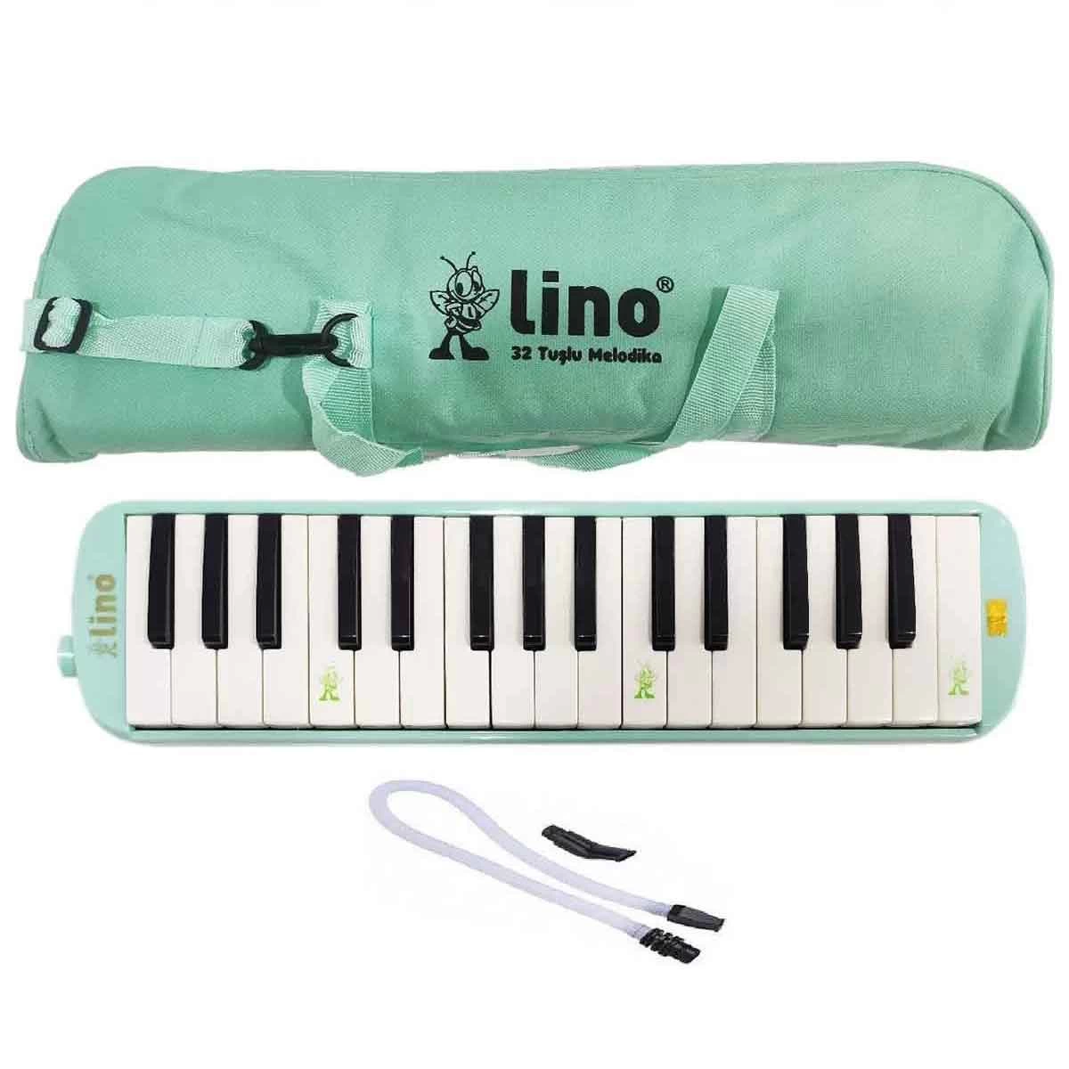 Lino 32 Tuşlu Bez Çantalı Melodika Pastel Yeşil