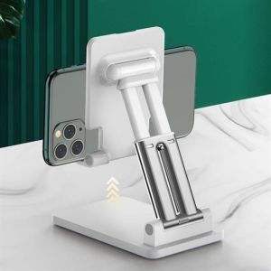 Beyaz  Aynalı Cep Telefonu Sabitleyici Stand Katlanabilir Ayarlanabilir Telefon Standı