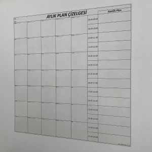 Aylık Planlayıcı Manyetik Duvar Stickerı Takvim Plan Çizelgesi-56X70 cm