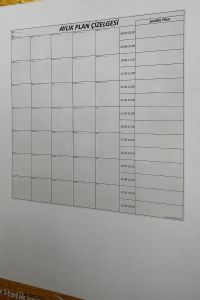 Aylık Planlayıcı Manyetik Duvar Stickerı Takvim Plan Çizelgesi-56X70 cm