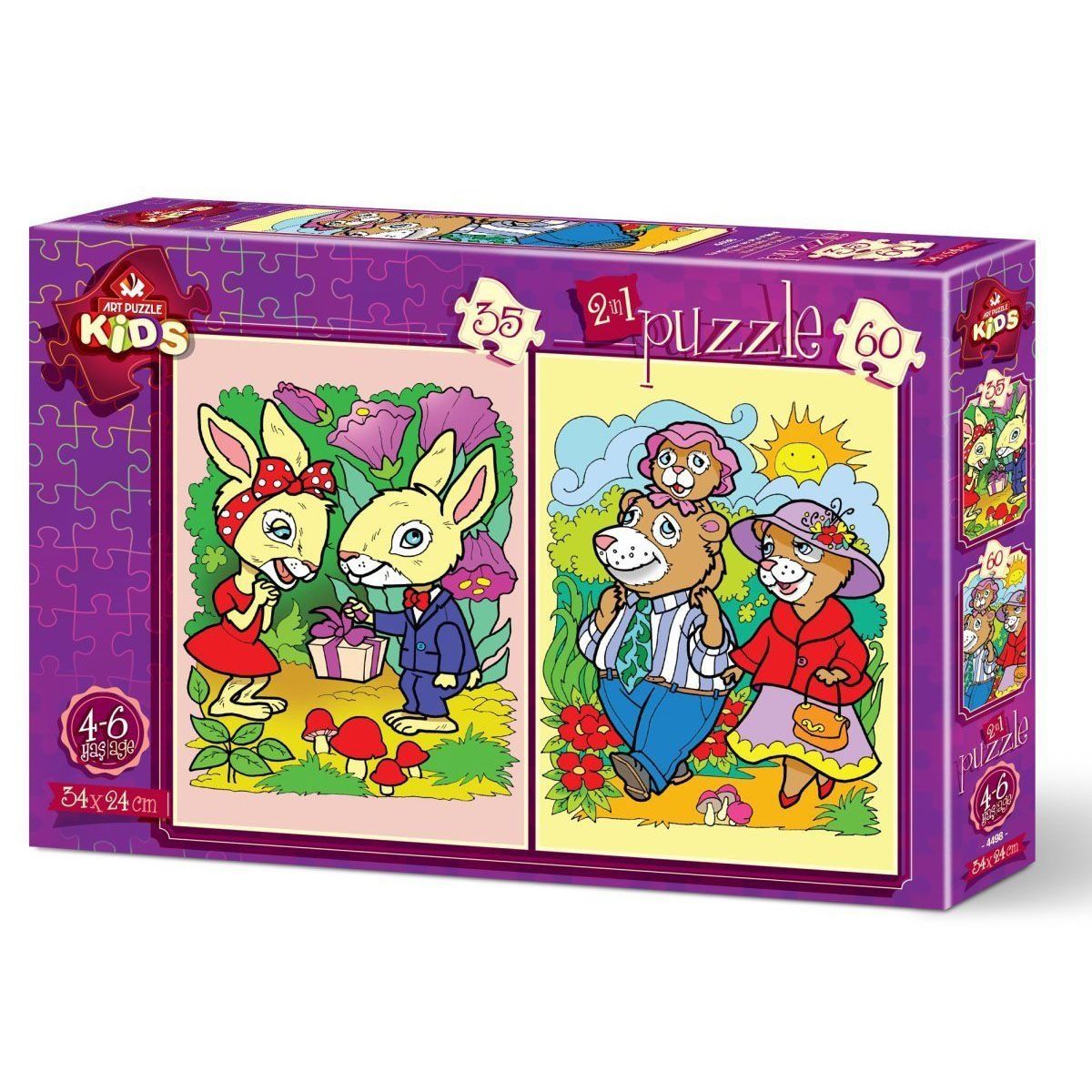 4489 Penguenler 12+24 Parça Çocuk Puzzle 