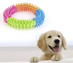 Renkli Kauçuk Halka Köpek Diş Temizleyici Oyuncak