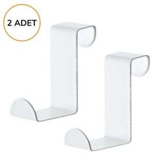 2'Li Kapı Arkası Çekmece Dolap Kapağı Mutfak Banyo Askısı Beyaz Renk Plastik