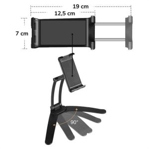 360 Derece Dönebilen Mutfak Masaüstü Telefon Tablet Tutucu Ayarlanabilir Esnek Ayaklı Metal Gövdeli