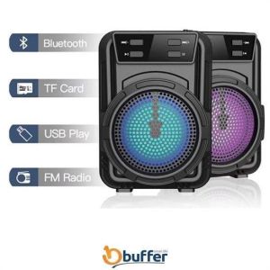 Mini Hoparlör Işıklı Taşınabilir Bluetooth Wireless FM Radyolu Sd Kart ve USB Girişli Hoparlör