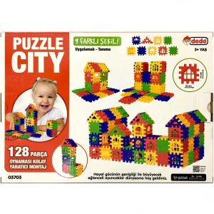 Puzzle City 3D Yapı ve Tasarım Blokları 128 Parça