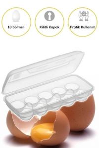 10 Bölmeli Kilitli Kapaklı Yumurtalık Saklama Kutusu YU110