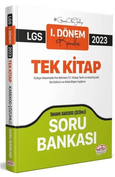 Editör 2023 LGS 1. Dönem Tüm Dersler Soru Bankası (Karekod Çözümlü)