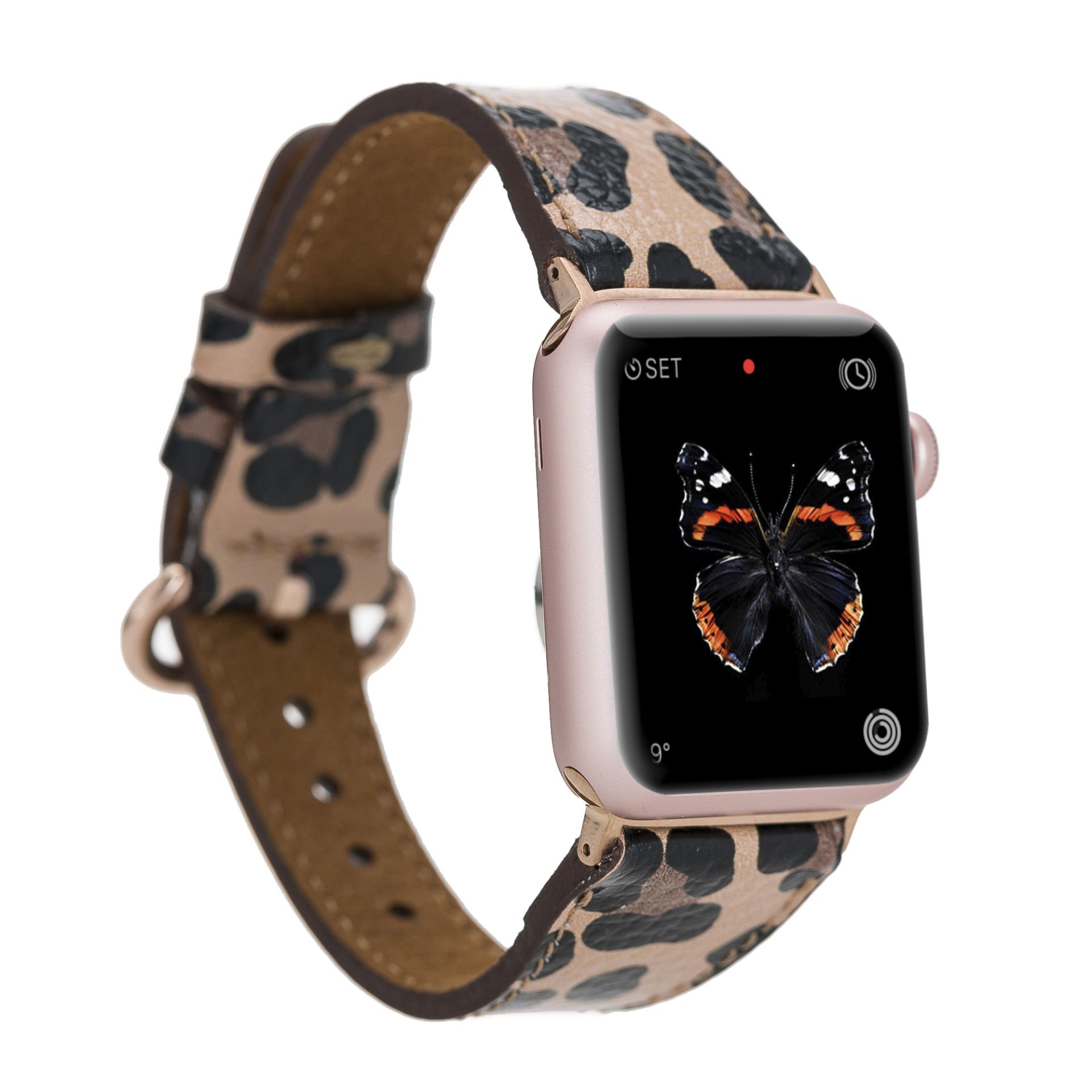 Bouletta Apple Watch Uyumlu Deri Kordon 38-40-41mm Roma Leopar