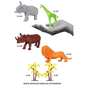 690 Toy Play 6 Parça Renkli Safari Hayvanları Figür Seti 13-16 cm