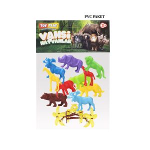 669 Toy Play 12 Parça Renkli Mini Vahşi Hayvanlar Figür Seti 4-6 cm