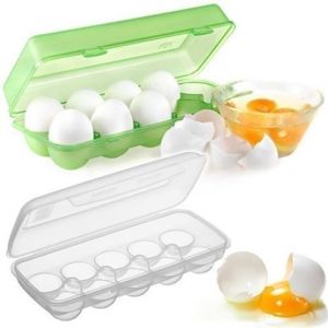 12'li Şeffaf Kapaklı Kilitli Yumurta Saklama Kabı Kutusu Aparatı