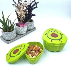 2'li İç İçe Geçebilen Avokado Model Saklama ve Beslenme Kabı Seti (550 ml + 250 ml)