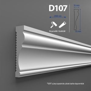 Walldeco Boyanabilir Sert Dekoratif Duvar Çıtası D-107