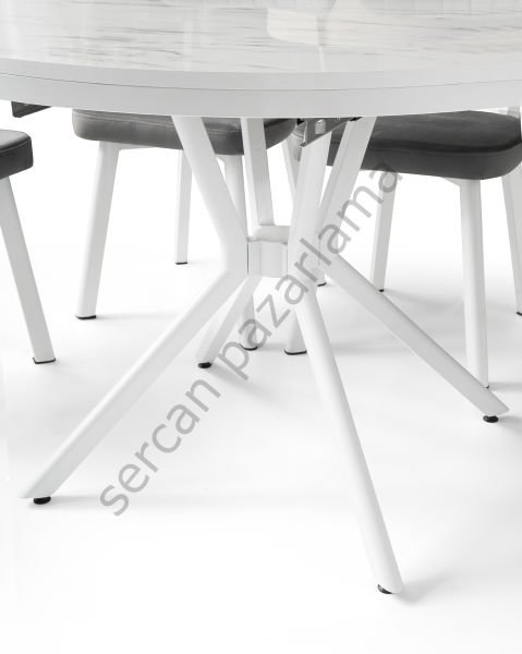 1413-2311 - Bade Masa Sandalye Takımı - HighGloss Marmo/Beyaz