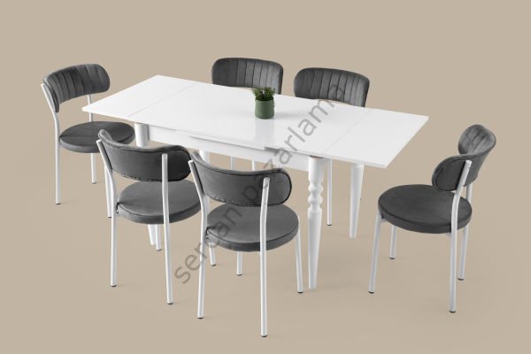 1161-2381 - Cunda Masa Sandalye Takımı - Beyaz