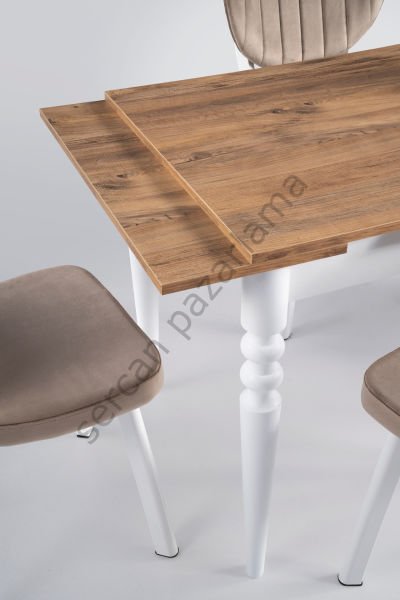 1162-2318 - Cunda Masa Sandalye Takımı - Çam/Beyaz