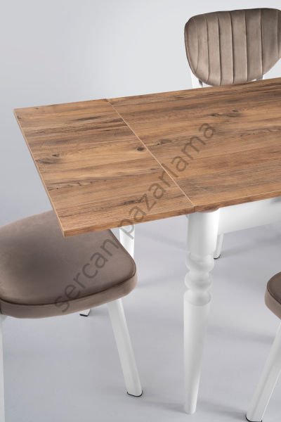 1162-2318 - Cunda Masa Sandalye Takımı - Çam/Beyaz