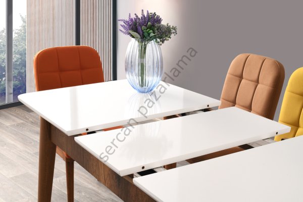 1397-2063 - Silver Masa Sandalye Takımı - Beyaz/Ceviz
