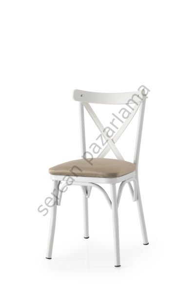 2353 - Bahar Sandalye - Beyaz/Kahve