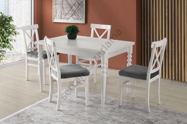 1171-2051 - Didim Masa Sandalye Takımı - Beyaz