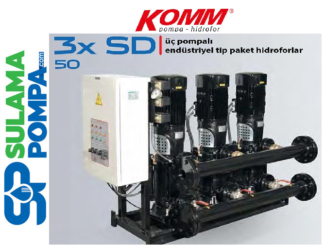 STAR 3 SD 50/2 3x30HP 380V ÜÇ POMPALI ENDÜSTRİYEL TİP SESSİZ PAKET HİDROFOR