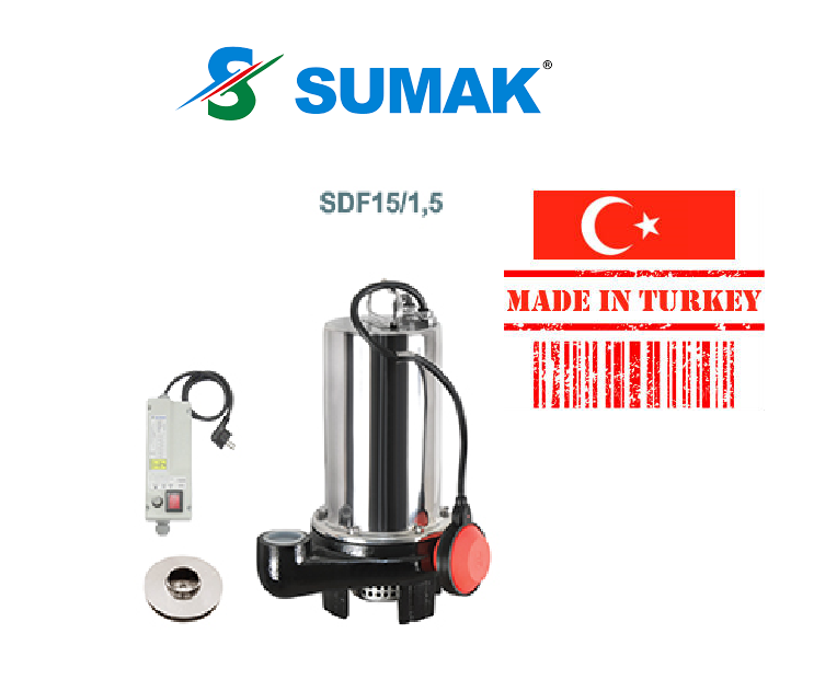 SDF 15/1.5 1.5 HP 220V AZ KİRLİ SU DALGIÇ POMPA