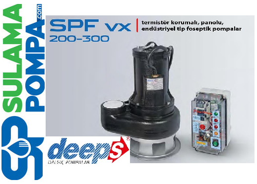 STAR SPF VX 200 T 2.HP 380W AÇIK FANLI PANOLU FOSEPTİK DALGIÇ POMPA+PANOLU