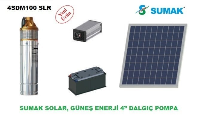 SUMAK 4SDM100 SLR 4'' PASLANMAZ DALGIÇ POMPALI SOLAR SULAMA SİSTEMİ