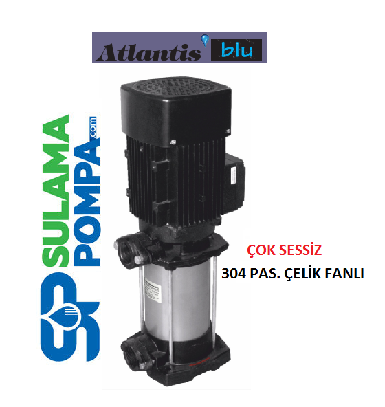 ATLANTİS YKSS 12-8 KT 4.HP 380V DİK MİLLİ ÇOK KADEMELİ PASLANMAZ ÇELİK FANLI POMPA