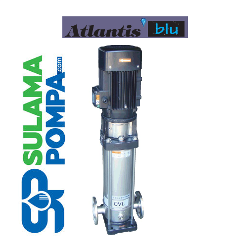 ATLANTİS CVL 25-7KT 7.5 HP 380V DİK MİLLİ ÇOK KADEMELİ İN-LİNE TİP KOMPLE PASLANMAZ ÇELİK POMPA