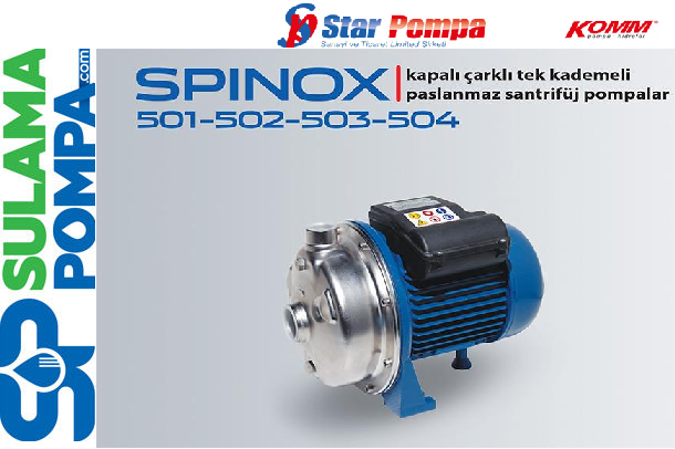 STAR SPINOX 503 M 2.HP 220V KOMPLE PASLANMAZ KAPALI ÇARKLI SANTRİFÜJ POMPA