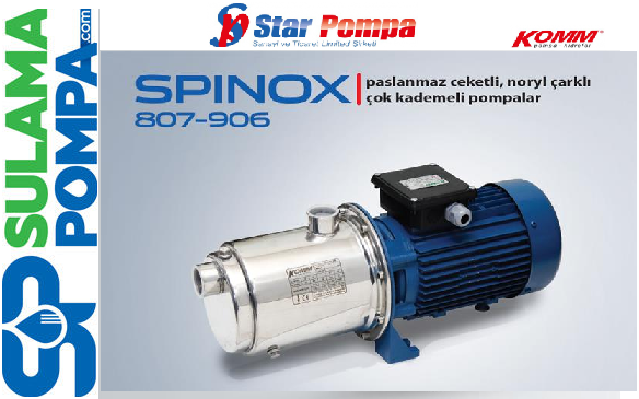 STAR SPINOX 807 M 1.5 HP 220V PASLANMAZ CEKETLİ NORYL ÇARKLI ÇOK KADEMELİ POMPA