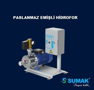 Sumak SMINOX12A300/3T 1X2.2 kW 380V Tek Pompalı Emişli Kademeli Paslanmaz Yatay Hidrofor