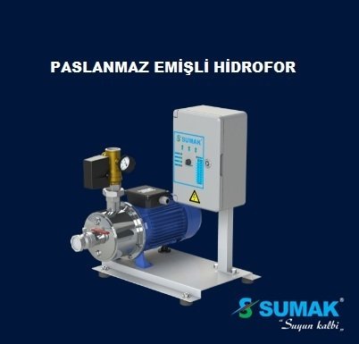 Sumak SMINOX12A300/3T    1X2.2 kW  380V  Tek Pompalı Emişli  Kademeli Paslanmaz Yatay Hidrofor