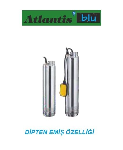 Atlantis Blu  SC8   2Hp 380V  Çok Kademeli  Monoblok Keson Kuyu Pompa (10 m kablolu, kumanda panolu, taşıma halatlı,kendinden motor soğutmalı)