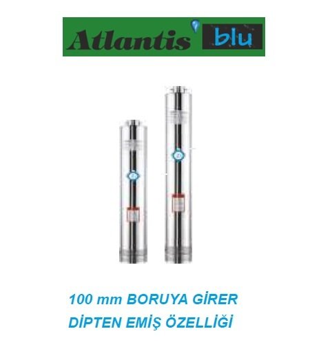 Atlantis  4SNM 4/6    1Hp-220V   4''Çaplı Çok Kademeli 1  ¼'' Çıkışlı 10mt Kablolu + Panolu  Monoblok  Pompa