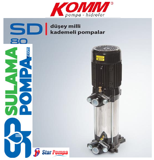 STAR SD 80/10 T 2.HP 380V DÜŞEY MİLLİ KADEMELİ POMPA