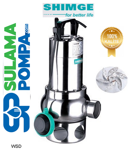 SHİMGE WSD 55/35 0,75 HP 220V PASLANMAZ GÖVDELİ KİRLİ SU DALGIÇ POMPA